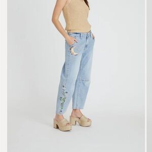 Driftwood Barbara Barrel Jean, Hallucination Colorway, Size 26, EUC